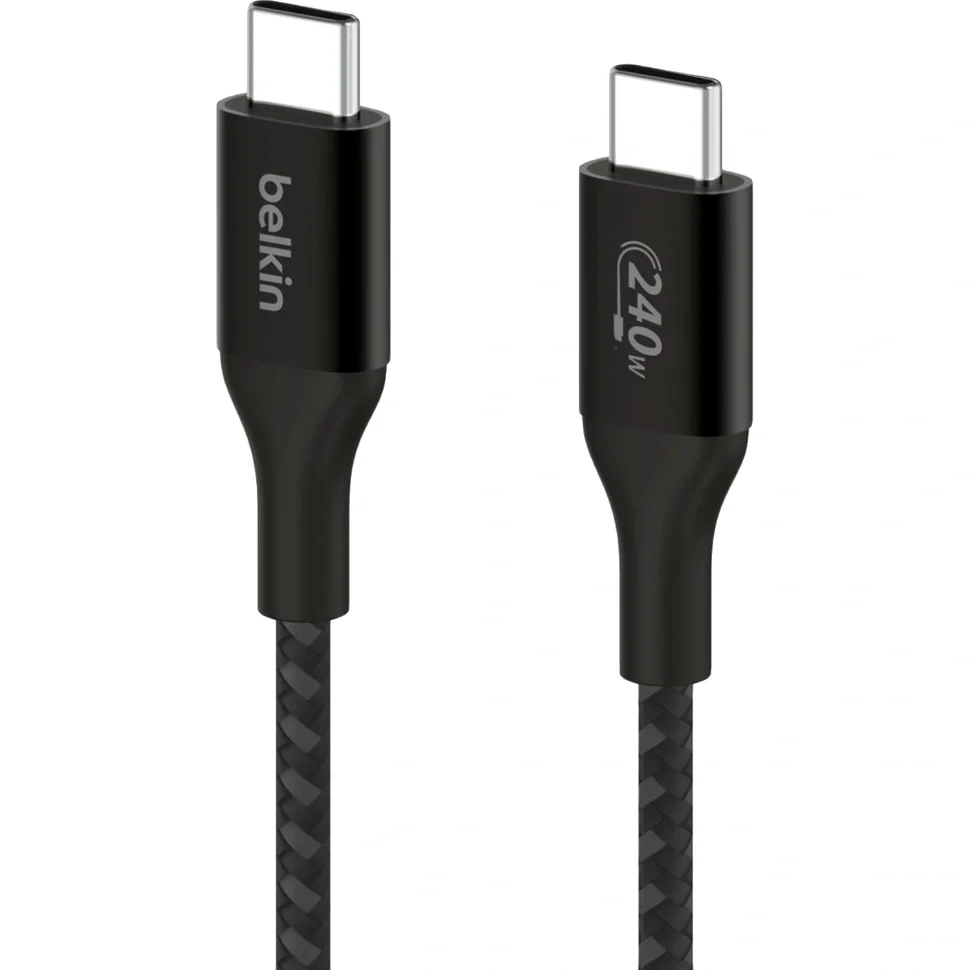 Кабель Belkin (CAB015bt2MBK)BoostCh.240W USB-C to USB-C Braided 2м. черный, 2438658