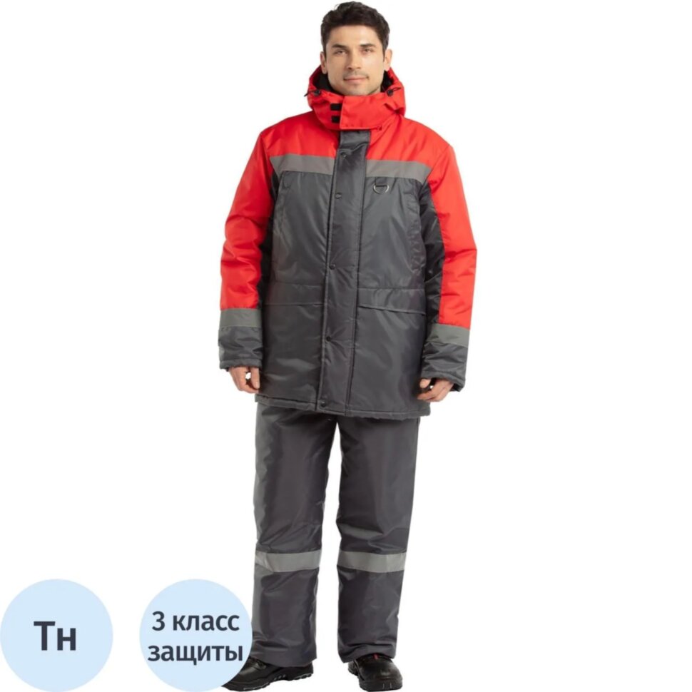 Куртка зим муж з47 сер/крас 88-92/158-164, 2238931